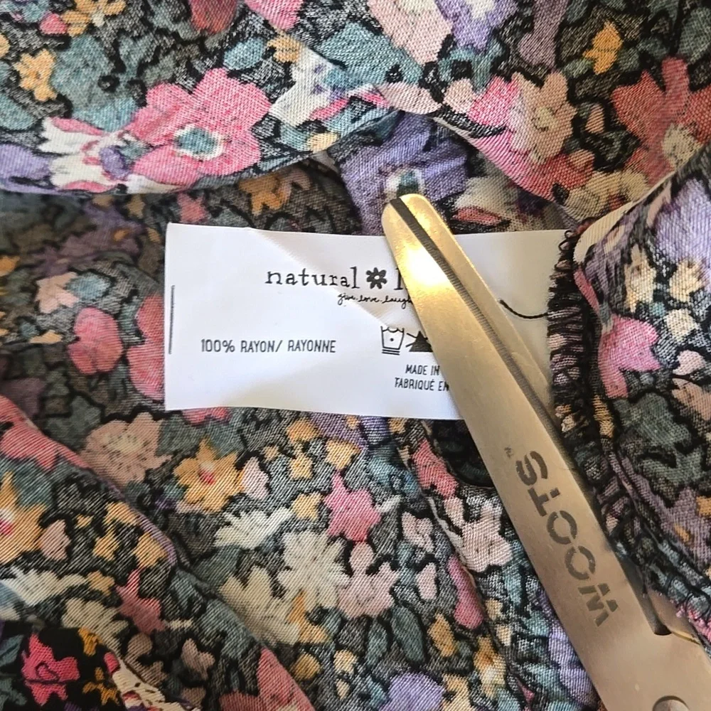 Natural Life Black Floral Long Sleeve Maxi Dress NWT - Picture 8 of 8